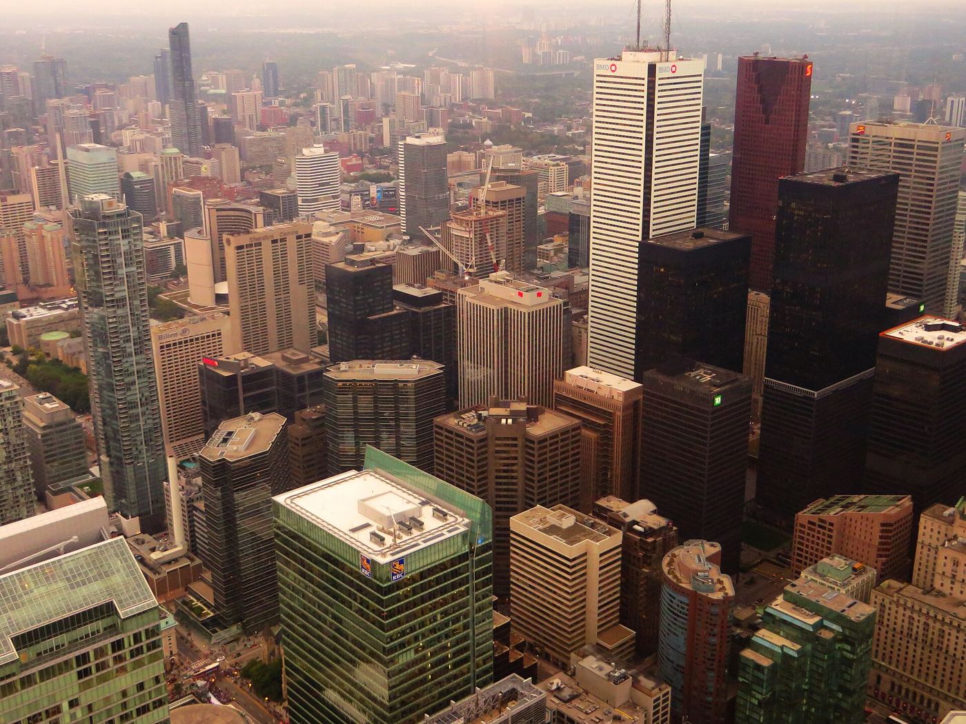 City towers carrying network equipment
