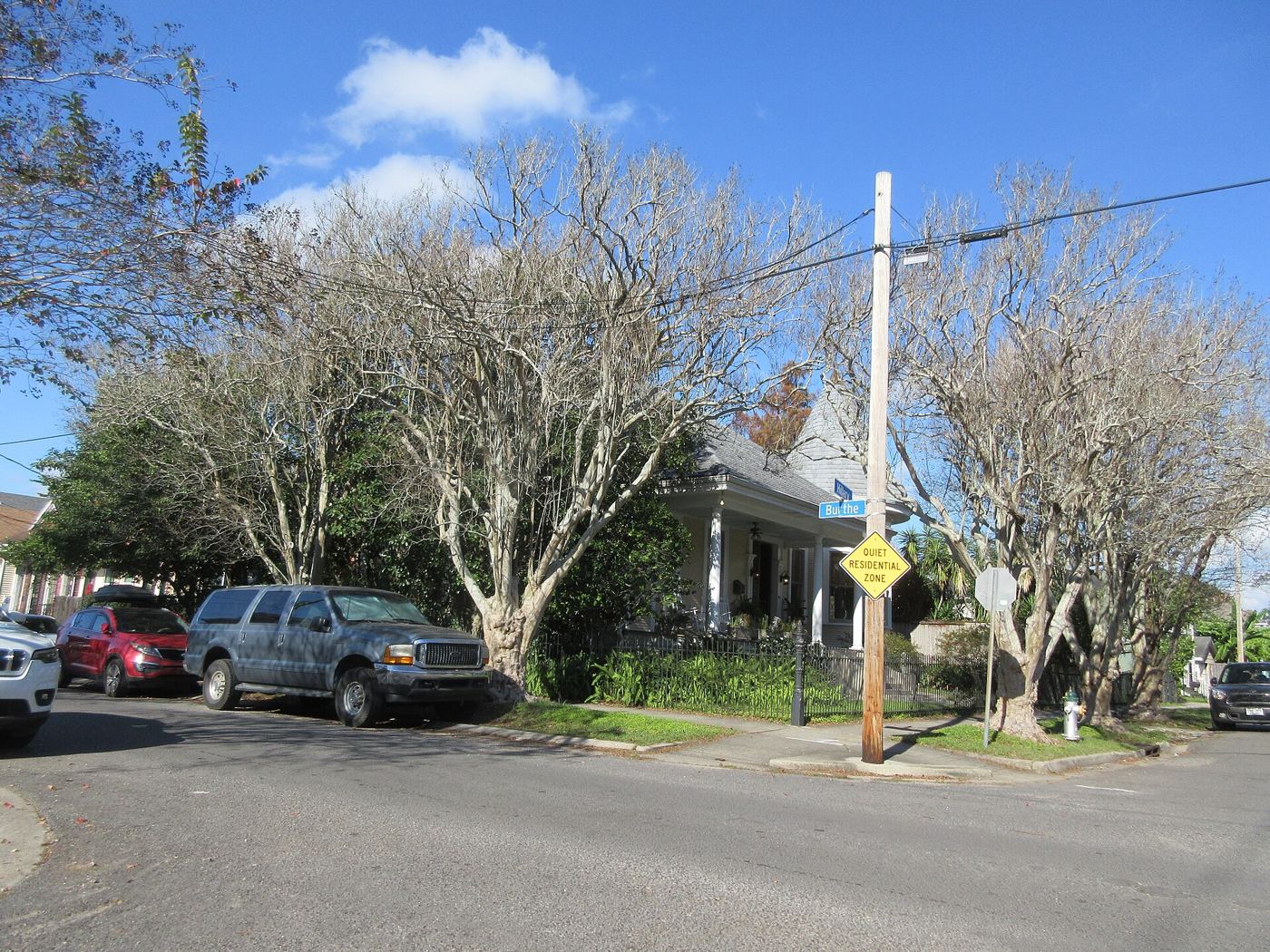 A quiet street with cyclists