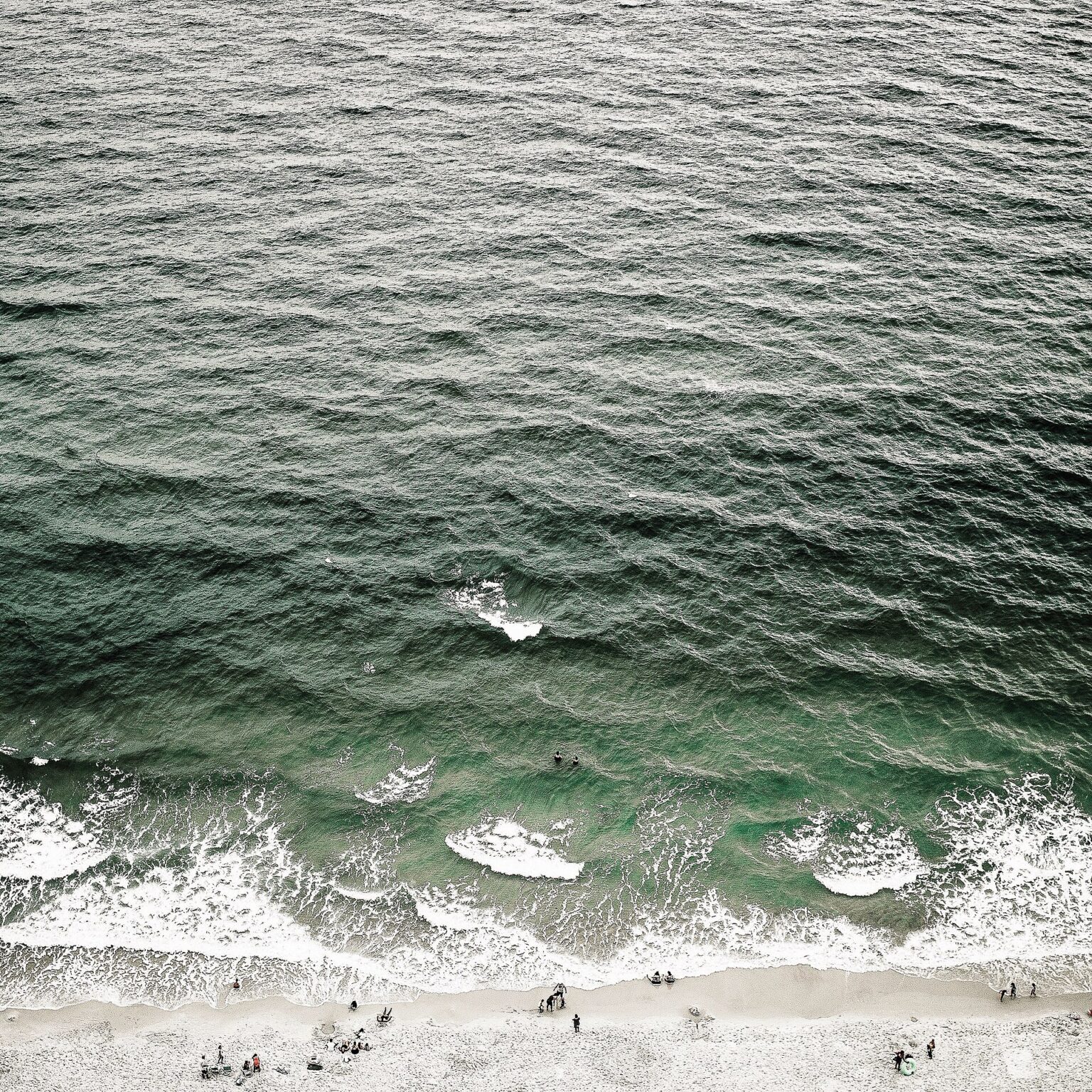 Ocean waves photographed from a drone, the restless surface of the Atlantic system