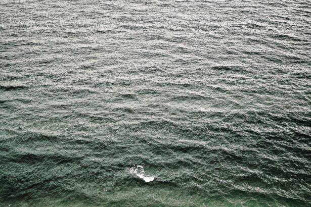 Ocean waves photographed from a drone, the restless surface of the Atlantic system